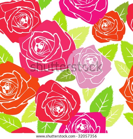 Roses. Seamless vector pattern