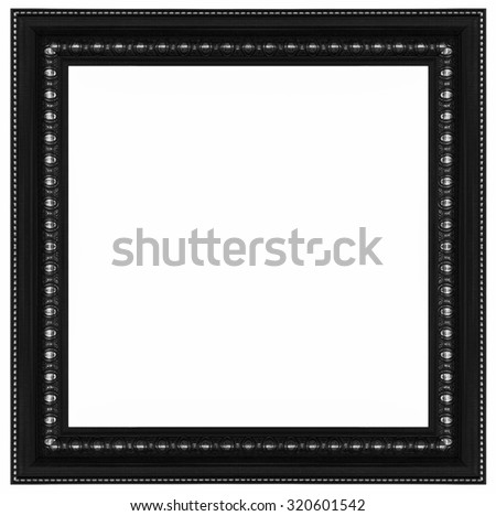 Blank black picture frame for painting or picture on white background with clipping path, isolated