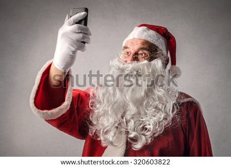 Santa Claus doing a selfie