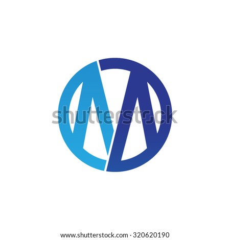 M initial circle company or MO OM logo blue