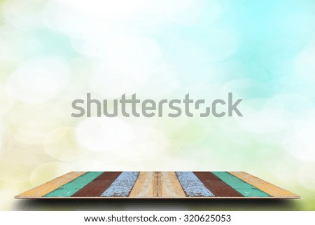 wooden floor with beautiful nature for background