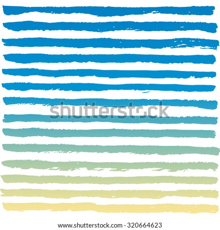 Abstract vector background with hand drawn stripes in pastel blue and yellow gradient colors.