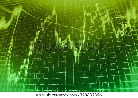 Financial background.Stock market graph and bar chart price display. Data on live computer screen. Display of quotes pricing graph visualization. Abstract financial background trade colorful 
