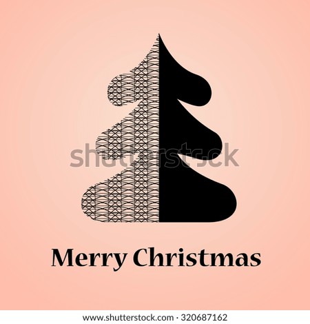 Christmas tree card from wave pattern