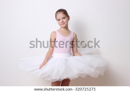 Beautiful little ballerina in pointe shoes