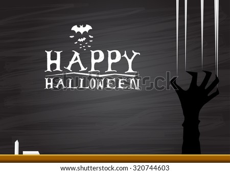 Halloween background on blackboard