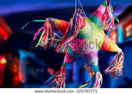Colorful mexican pinata used in birthdays Royalty-Free Stock Photo #320783771