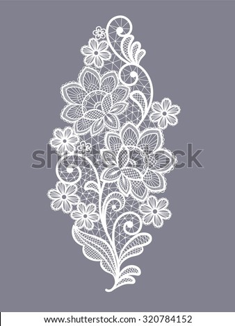lace flowers decoration element