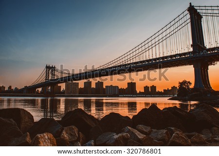 New York,Brooklyn Bridge sunrise