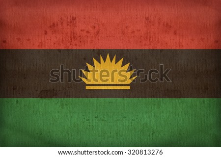 Biafra flag pattern on fabric texture,retro vintage style