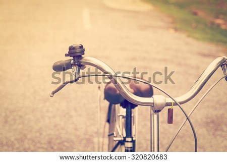 vintage bicycle and brake with bell with vintage tone