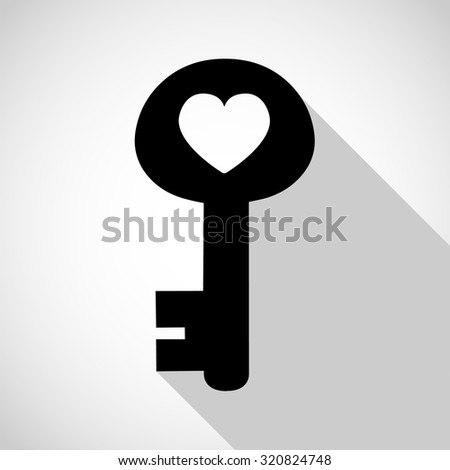 key of heart icon great for any use. Vector EPS10.