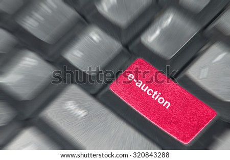 e-auction button with black keyboard 