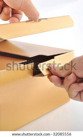 Man Opening the  golden box