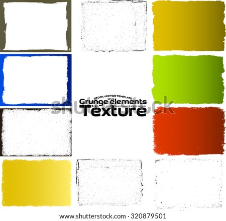 Grunge frame texture set - Abstract design template. Stock vector set - easy to use