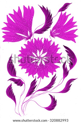 stylized flowers, decorative flowers