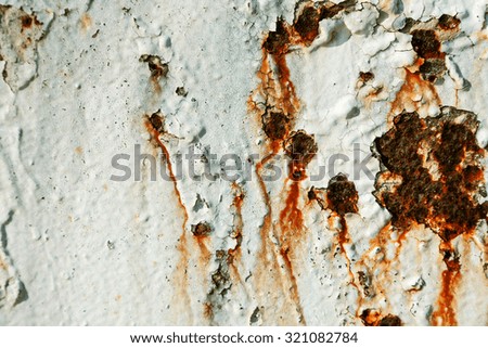 Grunge retro rusty metal with peeling paint close up photo , great texture,background or design element  for your projects