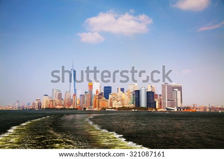 Manhattan downtown overview on a sunny day