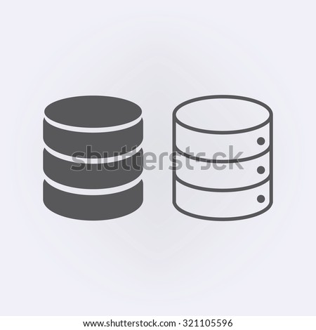 Database icon set in circle . Vector illustration Royalty-Free Stock Photo #321105596