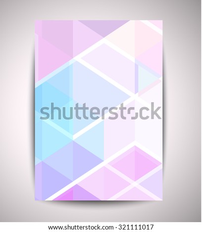 triangular background with light pink and blue  colors. A4