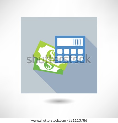 Money and a calculator icon