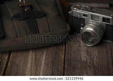 Vintage camera and travel bag.
