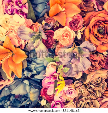 Beautiful Vintage flower background - vintage filter effect