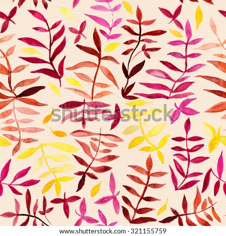 Watercolor Retro seamless pattern with trees.Seamless Tree Pattern. Seamless tree pattern with watercolor graphic which can be used as wallpaper. Autumn layout