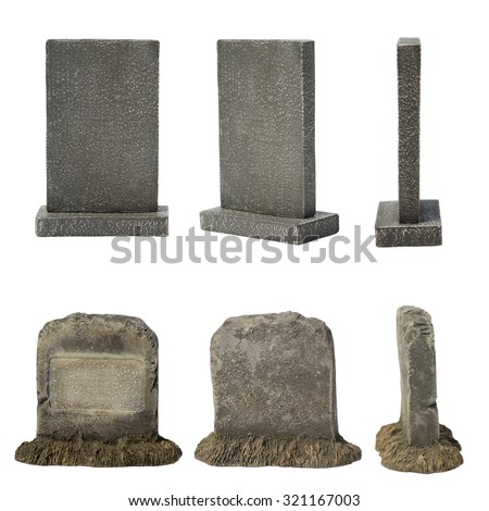 Set of tombstone isolated on white background Royalty-Free Stock Photo #321167003