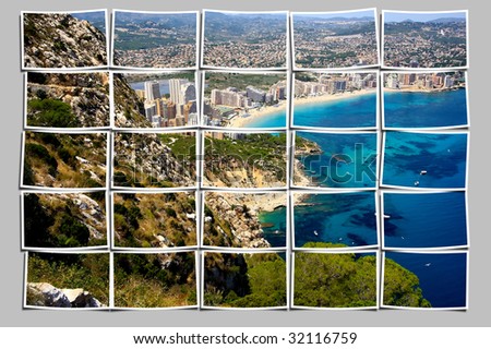 shot of a Mediterranean Coastline. collage from small pics.