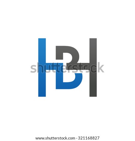BH HB initial company H square shape logo blue