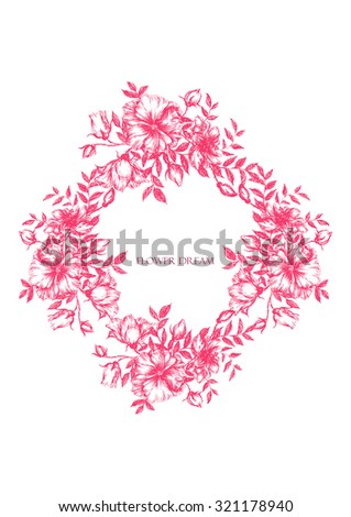 Red flower frame  Royalty-Free Stock Photo #321178940