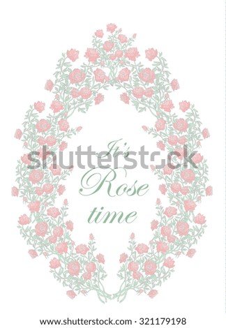Tender rose frame Royalty-Free Stock Photo #321179198