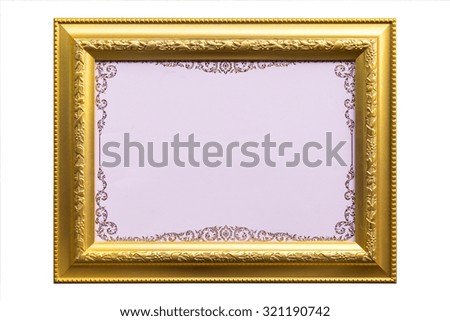 Antique golden frame with empty space for your design.