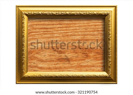 Antique golden frame isolated on white background