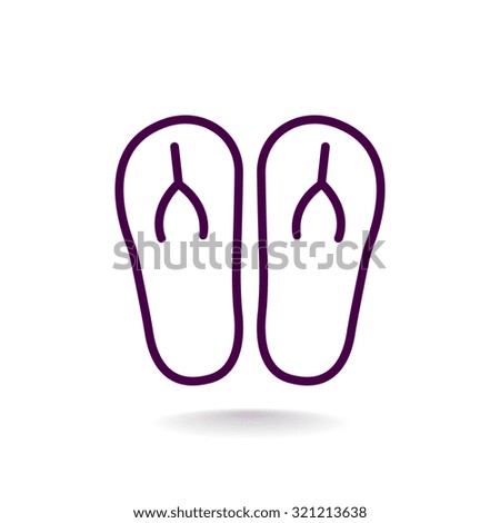 Beach slippers icon 