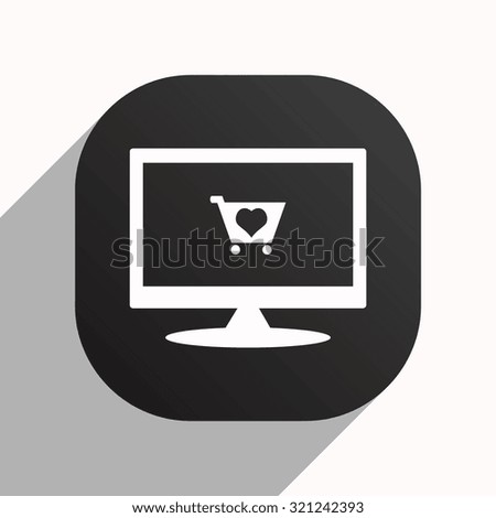 put in shopping cart. icon. vector design, black button for Mobile Applications