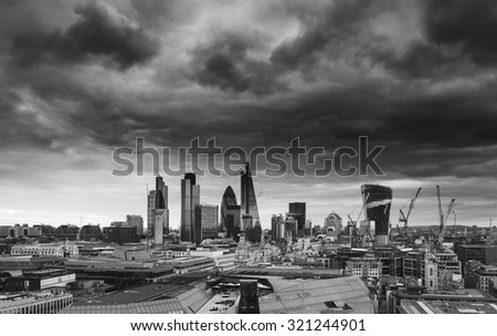 City of London financial district square mile skyline  Royalty-Free Stock Photo #321244901