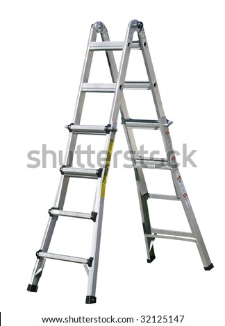 Aluminum Ladder isolated with clipping path