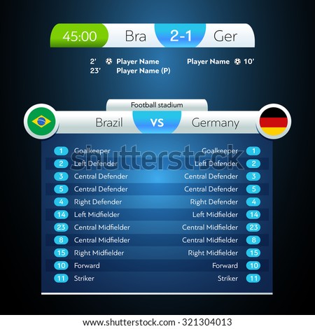 Football Soccer Scoreboard Chart. Digital background vector illustration. Euro 2016.
