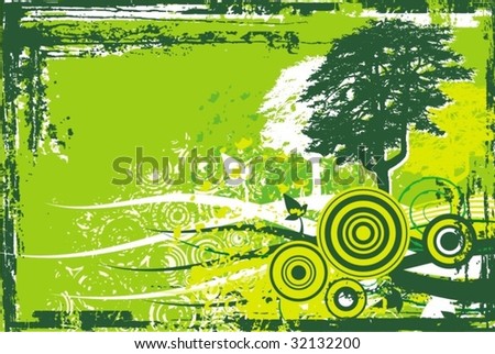 Grunge landscape background, vector illustration series.