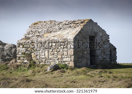Small stone made watch house coastline in france