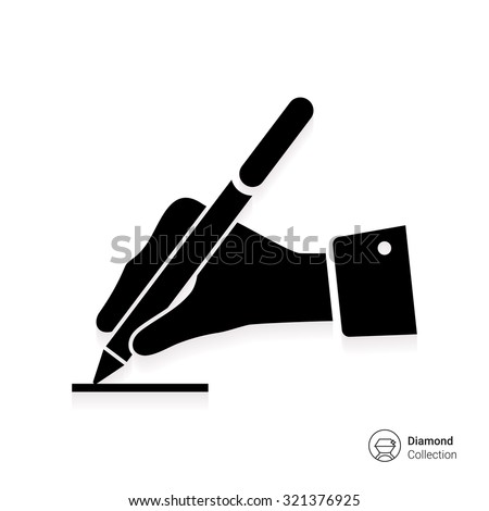 Icon of man's hand writing with pen Royalty-Free Stock Photo #321376925