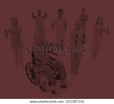 Group Healthy People Fitness Exercise Togetherness Concept
