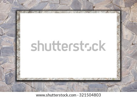 Blank stone billboard on Old stone wall background