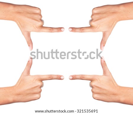 Finger frame isolated on white background