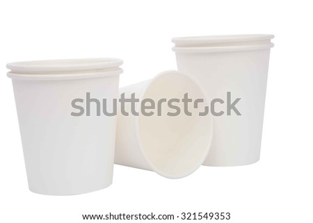 White cardboard cups for hot drinks