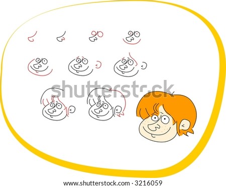 Drawing a boy head - See my portfolio for more great images and vectors!