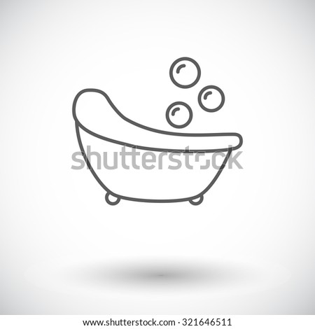Bath icon. Thin line flat related icon for web and mobile applications. It can be used as - logo, pictogram, icon, infographic element. Illustration. 