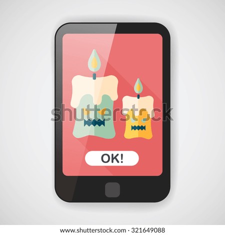 Halloween candle flat icon with long shadow,eps10